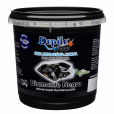 Depile Plus Cera Depilatória Diamante Negro Método Hidrossolúvel Pote Profissional 1,300Kg